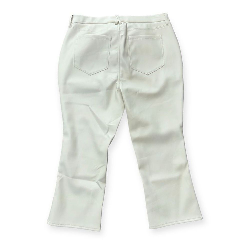 GOOD AMERICAN Good Legs Mini Boot Faux Leather Pant in Bone Size18 NEW - Picture 6 of 14